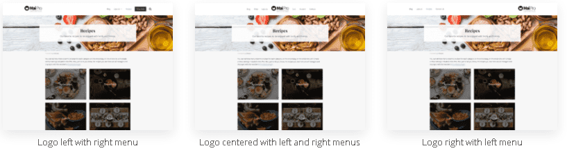 see the Mai Pro Theme Review Logo and Menu Placement