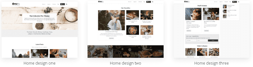 see the Mai Pro Theme Review Homepages